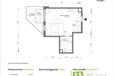 Rzut - Mieszkanie na sprzedaż 1 pokój o powierzchni 37,59 m² - numer 095/7 w Aleje Praskie