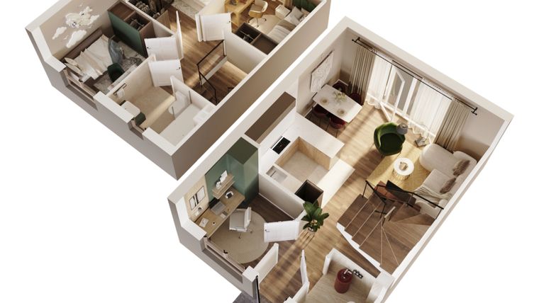 Rzut - Dom na sprzedaż 5 pokoi o powierzchni 71,52 m² - numer 9A w Osiedle Stokrotki etap 2