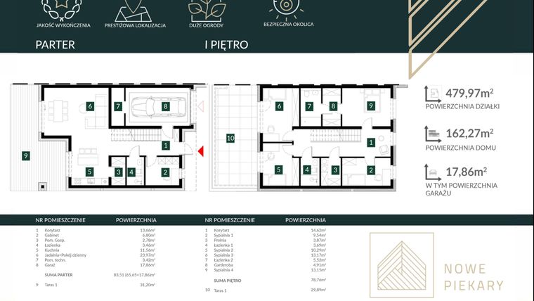 Rzut - Dom na sprzedaż 6 pokoi o powierzchni 162,27 m² - numer F.M2 w Nowe Piekary