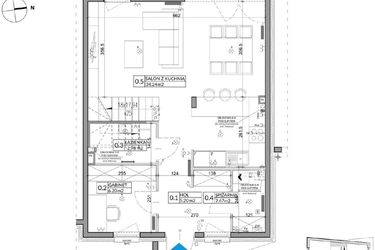 Rzut - Dom na sprzedaż 5 pokoi o powierzchni 109,09 m² - numer 1B w Miasto Ogród 5