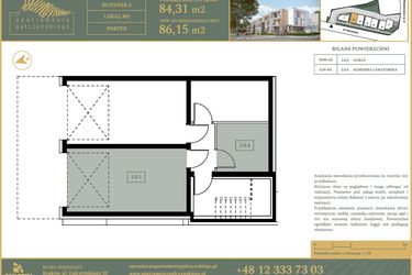 Rzut - Mieszkanie na sprzedaż 5 pokoi o powierzchni 86,15 m² - numer M3 w Apartamenty Gałczyńskiego