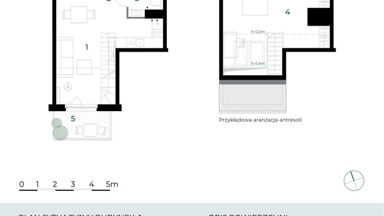 Rzut - Mieszkanie na sprzedaż 2 pokoje o powierzchni 29,67 m² - numer M33 w Park-Wojszyce