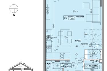 Rzut - Dom na sprzedaż 4 pokoje o powierzchni 85,17 m² - numer 175B w Arkady Walendów etap 3 i 4