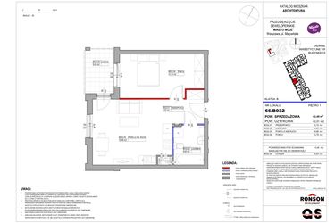 Rzut - Mieszkanie na sprzedaż 2 pokoje o powierzchni 42,49 m² - numer 15_B032 w Miasto Moje 8