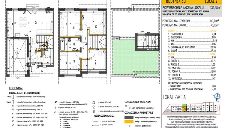 Rzut - Dom na sprzedaż 5 pokoi o powierzchni 119,71 m² - numer 30/2 w Osiedle Skrzetuskiego II
