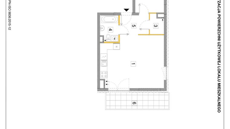 Rzut - Mieszkanie na sprzedaż 2 pokoje o powierzchni 51,82 m² - numer A.25 w Puenta