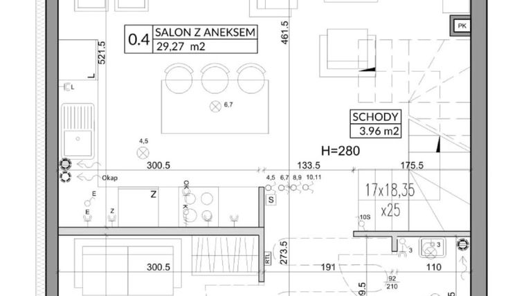 Rzut - Dom na sprzedaż 4 pokoje o powierzchni 93,97 m² - numer 6B w Nova Magdalenka 6