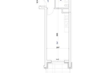 Rzut - Mieszkanie na sprzedaż 1 pokój o powierzchni 31,41 m² - numer 6A.19 w Mierzeja Wiślana etap IV