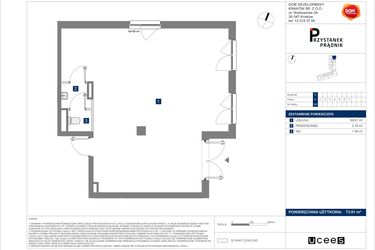 Rzut - Lokal użytkowy na sprzedaż 1 pokój o powierzchni 73,61 m² - numer U6 w Przystanek Prądnik