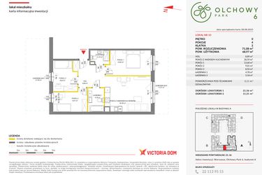 Rzut - Mieszkanie na sprzedaż 4 pokoje o powierzchni 71,1 m² - numer A.10 w Olchowy Park VI