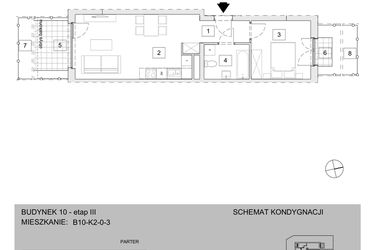 Rzut - Mieszkanie na sprzedaż 2 pokoje o powierzchni 43,39 m² - numer B10-K2-0-3 w Żerniki na Novo III