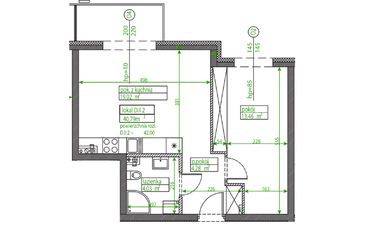 Rzut - Mieszkanie na sprzedaż 2 pokoje o powierzchni 40,72 m² - numer D.II.2 w Osiedle Opolska