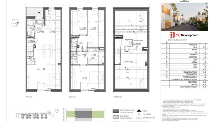 Rzut - Dom na sprzedaż 4 pokoje o powierzchni 86,95 m² - numer E.4 w Nova Wola Park