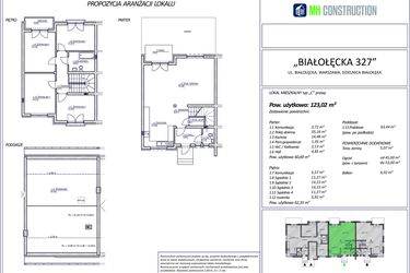 Rzut - Dom na sprzedaż 5 pokoi o powierzchni 123,02 m² - numer 7C w Białołęcka 327