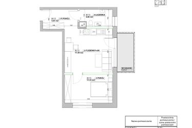 Rzut - Mieszkanie na sprzedaż 2 pokoje o powierzchni 39,21 m² - numer A.13 w Laurowy Zakątek