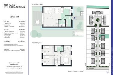 Rzut - Dom na sprzedaż 5 pokoi o powierzchni 103,51 m² - numer 19F w Park Domaszczyn 2 - etap 5