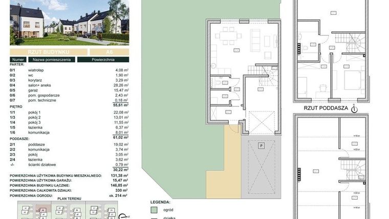 Rzut - Dom na sprzedaż 5 pokoi o powierzchni 146,85 m² - numer A6 w Cisova Park