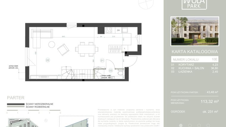 Rzut - Dom na sprzedaż 4 pokoje o powierzchni 113,32 m² - numer 10E w Nova Wola Park II
