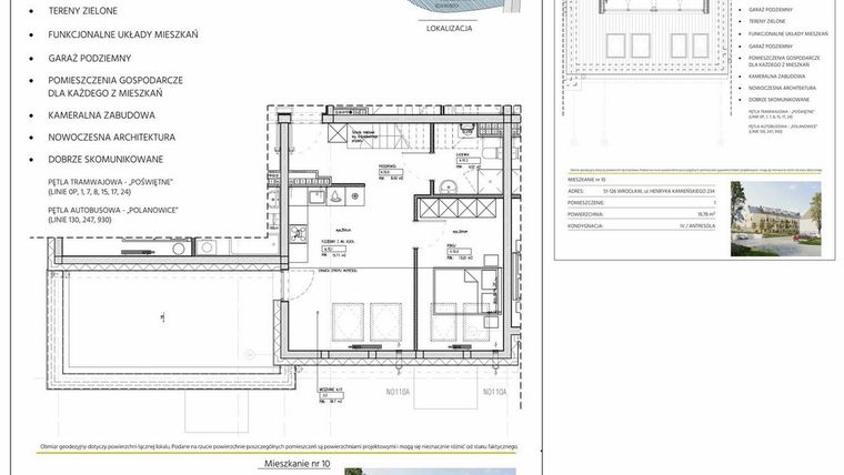 Rzut - Mieszkanie na sprzedaż 3 pokoje o powierzchni 60,44 m² - numer 234/10 w Kamieńskiego 232