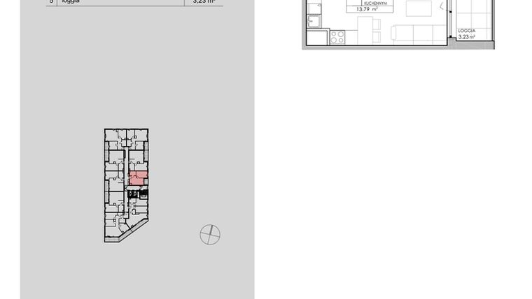 Rzut - Mieszkanie na sprzedaż 2 pokoje o powierzchni 32,5 m² - numer 2.A80 w Niebieski Bursztyn II