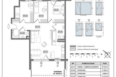 Rzut - Mieszkanie na sprzedaż 4 pokoje o powierzchni 81,64 m² - numer 8.A.03 w Urzeka bud. 8