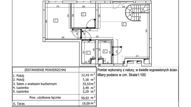 Rzut - Mieszkanie na sprzedaż 1 pokój o powierzchni 81,81 m² - numer 57 w Aquamarina Dąbki