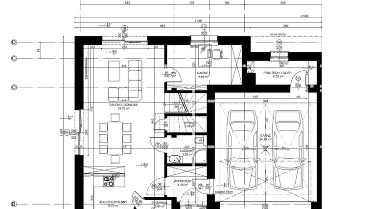 Rzut - Dom na sprzedaż 6 pokoi o powierzchni 170 m² - numer 279_2 w Osiedle Droga Hrabska etap III