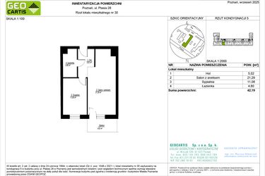 Rzut - Mieszkanie na sprzedaż 2 pokoje o powierzchni 42,19 m² - numer 28/30 w Symfonia Ptasia 28