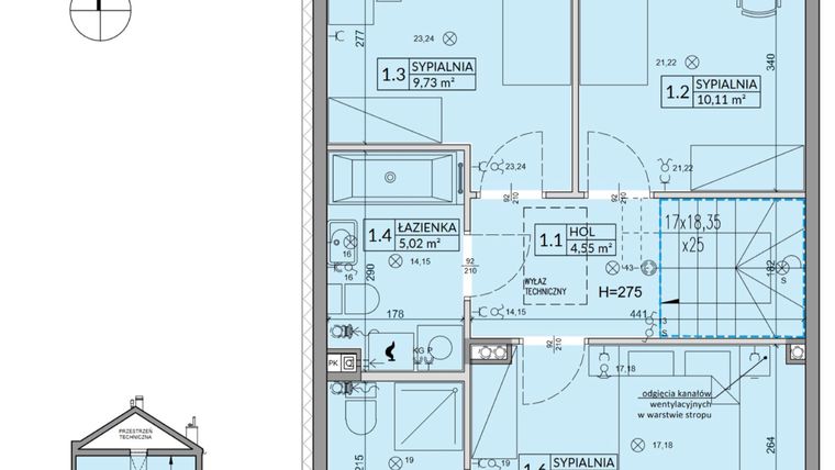 Rzut - Dom na sprzedaż 5 pokoi o powierzchni 94,5 m² - numer 168A w Arkady Walendów etap 5