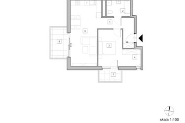 Rzut - Mieszkanie na sprzedaż 2 pokoje o powierzchni 53,65 m² - numer C1_3 w ATAL Zawiślańska