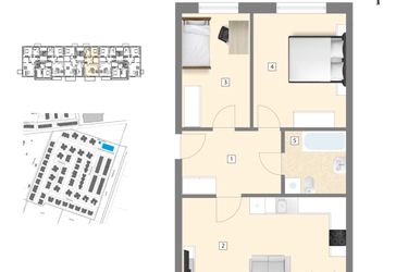 Rzut - Mieszkanie na sprzedaż 3 pokoje o powierzchni 66,1 m² - numer B3 w Błękitne Aleje Etap XV