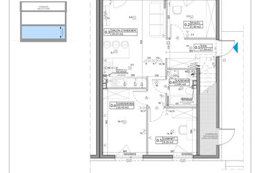 Rzut - Mieszkanie na sprzedaż 4 pokoje o powierzchni 60 m² - numer 30A w Domy na Witosa etap 1B