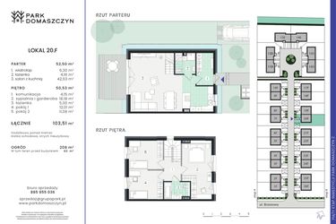 Rzut - Dom na sprzedaż 5 pokoi o powierzchni 103,51 m² - numer 20F w Park Domaszczyn 2 - etap 5
