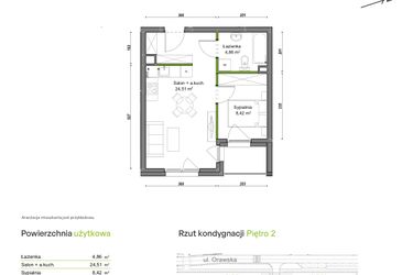 Rzut - Mieszkanie na sprzedaż 2 pokoje o powierzchni 37,79 m² - numer C2/G/12 w Orawska Vita