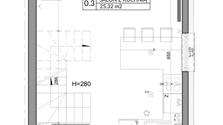 Rzut - Dom na sprzedaż 3 pokoje o powierzchni 72,53 m² - numer 2 w Slow Wilanów