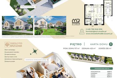 Rzut - Dom na sprzedaż 4 pokoje o powierzchni 117 m² - numer 7 w Osiedle Pod Brzozami etap II