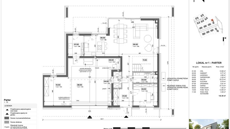 Rzut - Dom na sprzedaż 5 pokoi o powierzchni 203,12 m² - numer D-1 w Neo Natolin II
