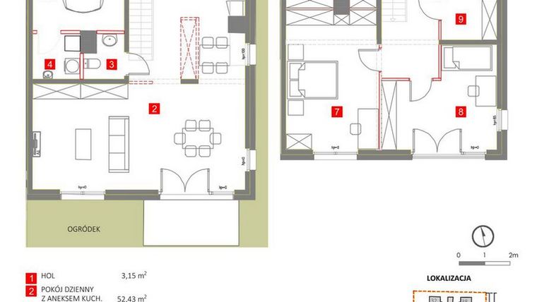 Rzut - Dom na sprzedaż 4 pokoje o powierzchni 151,1 m² - numer 20 w Słoneczny Zakątek