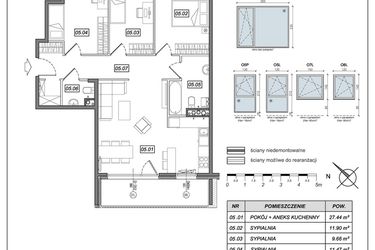 Rzut - Mieszkanie na sprzedaż 4 pokoje o powierzchni 81,64 m² - numer 8.A.05 w Urzeka bud. 8