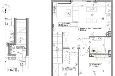 Rzut - Mieszkanie na sprzedaż 3 pokoje o powierzchni 58,82 m² - numer 100 w Manufaktura Marki 2 etap IV
