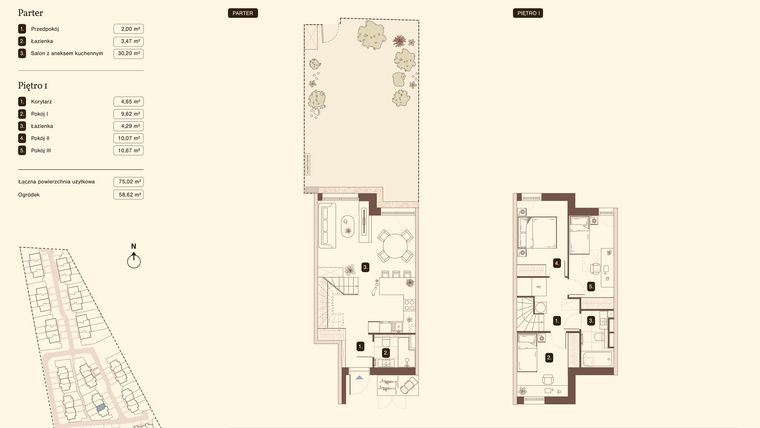 Rzut - Mieszkanie na sprzedaż 4 pokoje o powierzchni 75,02 m² - numer 11.2 w Bukowa