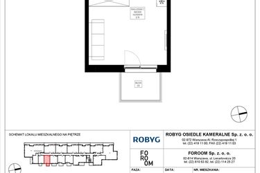 Rzut - Mieszkanie na sprzedaż 1 pokój o powierzchni 27,21 m² - numer OK6/A/2/5 w Osiedle Kameralne VI