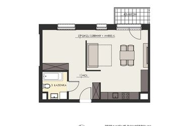 Rzut - Mieszkanie na sprzedaż 2 pokoje o powierzchni 49,16 m² - numer 35 w Osiedle Platinum III