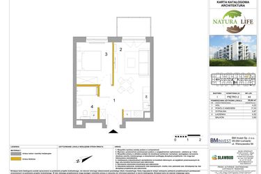 Rzut - Mieszkanie na sprzedaż 2 pokoje o powierzchni 35,76 m² - numer I.44 w Osiedle Natura Life budynki GHI