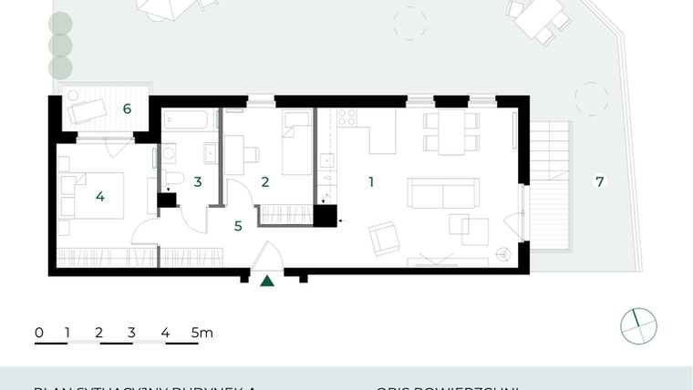 Rzut - Mieszkanie na sprzedaż 3 pokoje o powierzchni 62,4 m² - numer M1 w Park-Wojszyce