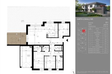 Rzut - Mieszkanie na sprzedaż 4 pokoje o powierzchni 97,81 m² - numer B31.M1 w Leśna Polana