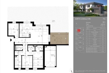 Rzut - Mieszkanie na sprzedaż 4 pokoje o powierzchni 97,81 m² - numer B31.M2 w Leśna Polana