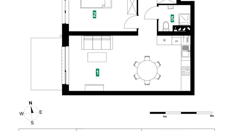 Rzut - Mieszkanie na sprzedaż 3 pokoje o powierzchni 64,88 m² - numer A.B.17 w Park Śliwowa
