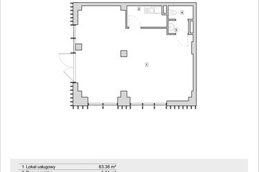 Rzut - Lokal użytkowy na sprzedaż 1 pokój o powierzchni 72,7 m² - numer H2-U-0-3 w Heyki City