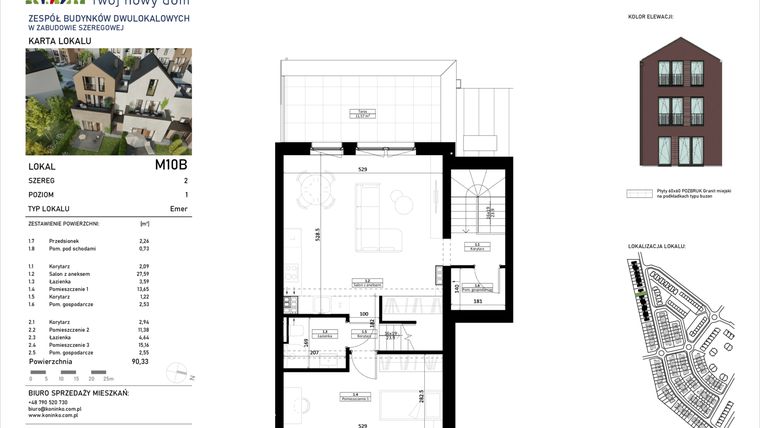 Rzut - Mieszkanie na sprzedaż 4 pokoje o powierzchni 95,88 m² - numer 10.B w Osiedle Koninko